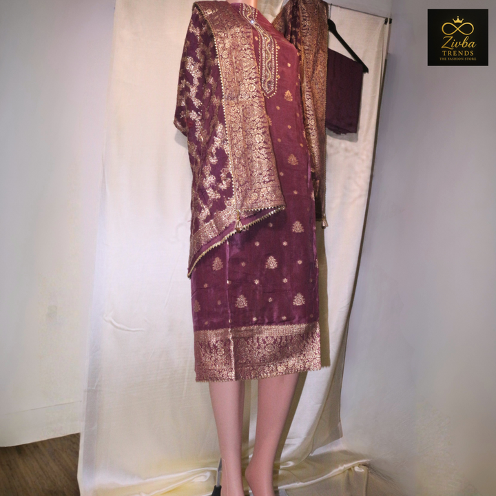 Wine Banarasi Silk Suit – Premium Festive Collection