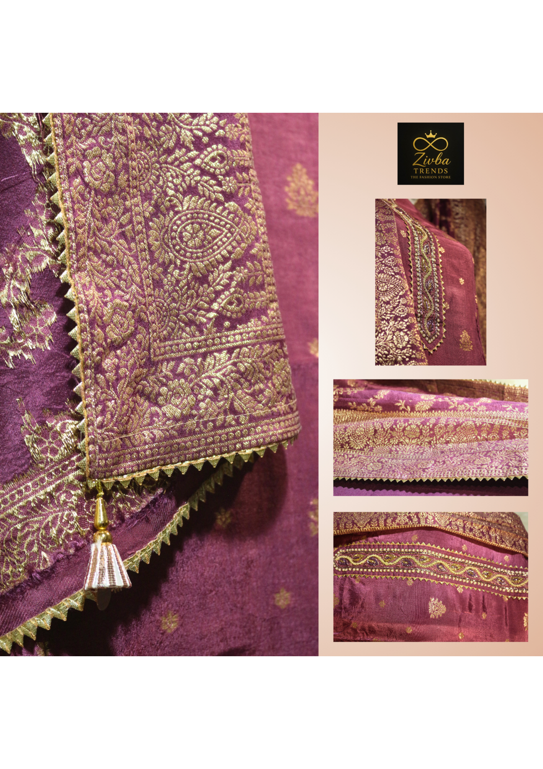 Wine Banarasi Silk Suit – Premium Festive Collection