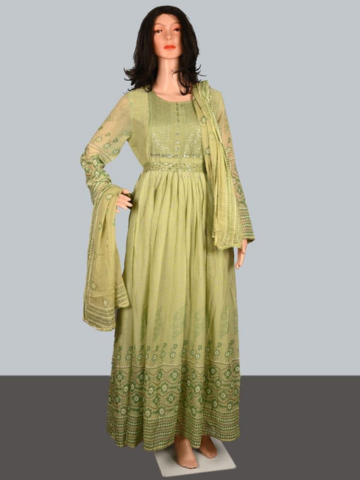 Cotton Anarkali mini gown
