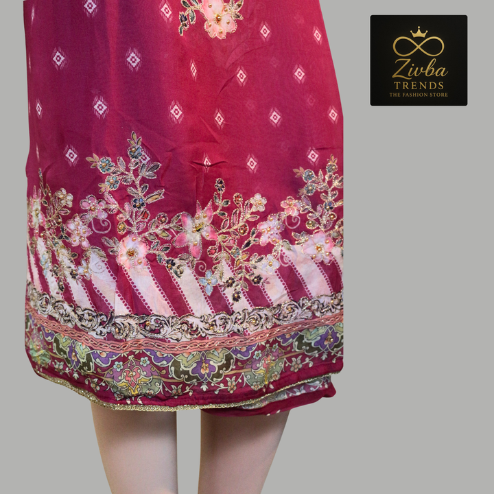 Rani Pink Crepe Silk Suit Set