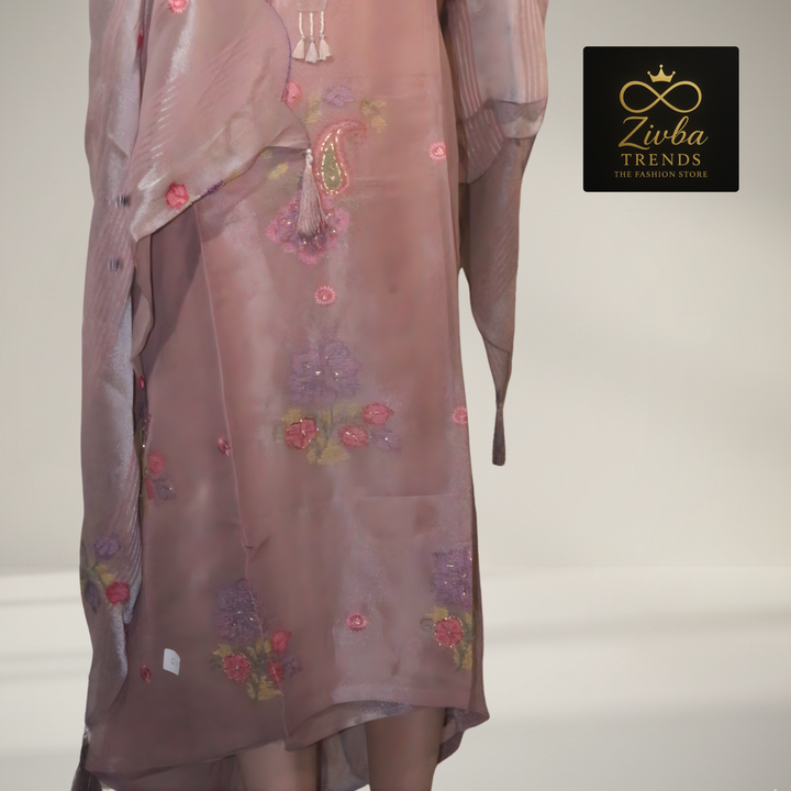 Light Purple Embroidered Unstitched Suit Set