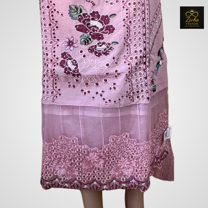 Light Pink Cut Work Design