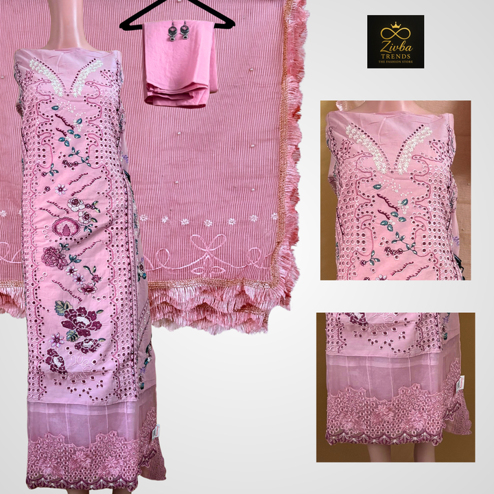 Light Pink Cut Work Design