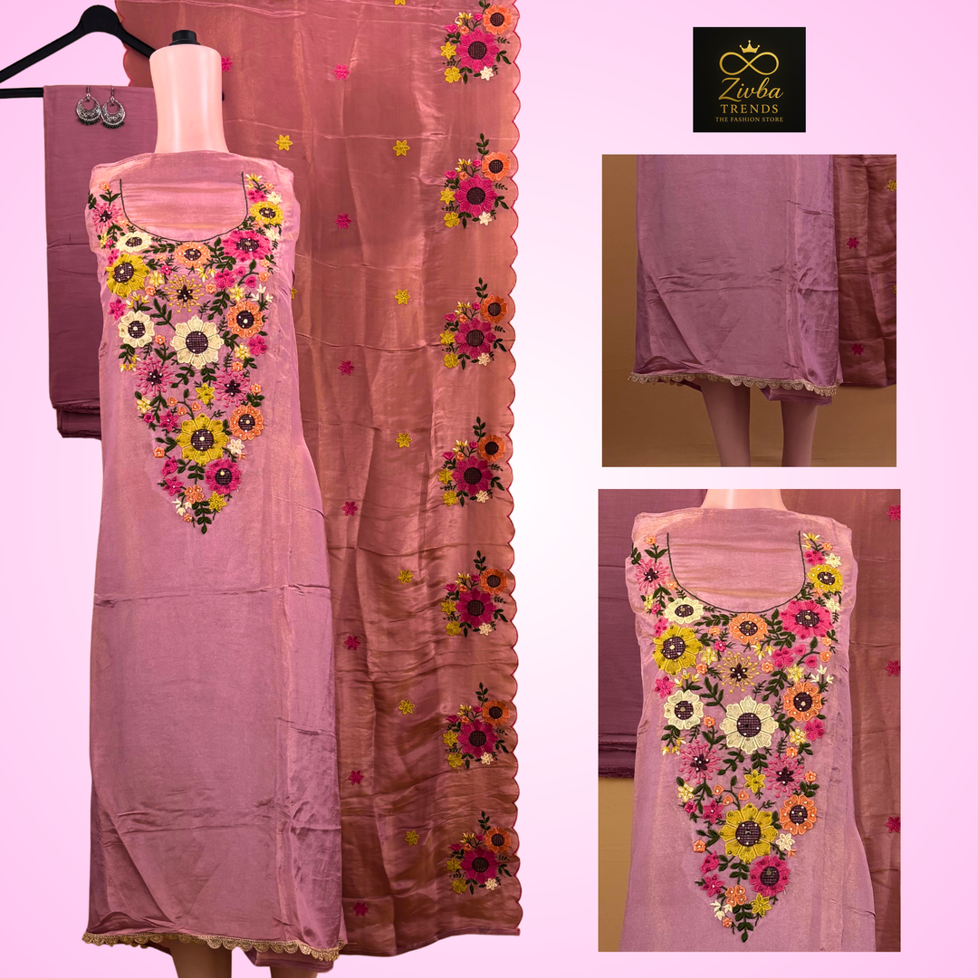 Light Onion Pink Shine Tussle Suit Set