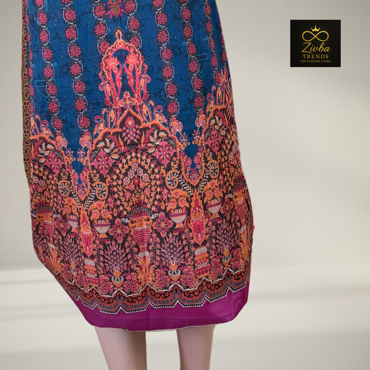 Morpankhi Blue Printed Suit Set with Elegant Floral Detailing