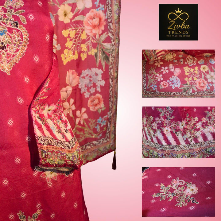 Rani Pink Crepe Silk Suit Set